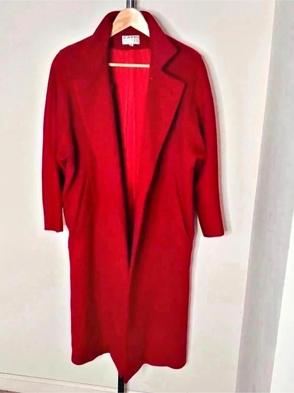 Capri Petites Red Wool Coat Size 8 Like New